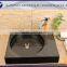 polished granite lavabos stone wash basin with black color countertop plate