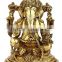 Brass Ganesha with Jewellery 10"