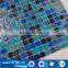 luxury hot-melting resin mixing glass swimming pool glass mosaic blue