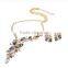 Western import standard gold plated zinc alloy rhinestone leaf shape crystal jewelry set                        
                                                                                Supplier's Choice