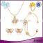 Children and women jewellry 4 pieces zinc alloy rhinestone butterfly jewelry set                        
                                                                                Supplier's Choice