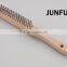 wooden handle schima superba wood brush stainless steel wire brush