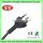 Brazil good quality 1.5m/3m 3pin electric rice cooker power cord