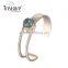 Bohemia Ethnic Jewelry Golden Bangle With Green Stone Cuff Bracelet Jewelry for Women