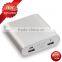 5V/1A 2.1A dual usb output alloy metal portable charger 7800mah power bank