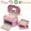Quality Crocodile Artificial Leather Multi-draw Makeup Case Rolling Jewelry Travel Station Box With Gold Metals