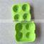 Green Round Ice Ball Ice Cube Tray Silicone Mold 4-Cavity Spheres Ice Tray Mold With Lid Ice Ball Maker