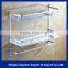 factory supply 2 layers aluminium metal bath rack wall mount bathroom shelf for towel