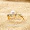 5.5-6.5mm golden 925 silver jewellery freshwater pearl ring design for woman