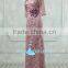 MOMO-3038 Lace Sheath Queen Anne Neckline with Beaded Belt With Hand-Crafted Floor Length Mother of The Bride Dress