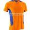 Mens Spring Autumn Short Sleeve Contrasted Running Shirt Orange Blue