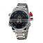 WEIDE Wrist Watches Japan Double Movement Quartz Digital Watch Stainless Steel Men Fashion Sports LED Watch