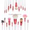 New White Handle Makeup Brushes Set 20 pcs Professional Make Up Tool Kit With Pink Pouch