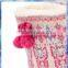 Owl Pattern Knit Indoor Slipper Boots With Cute Pom-pom