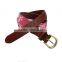golf belt Jacquare webbing stitching genuine leahter man belt and women belt