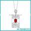 New Design Wholesale Top Quality Sterling Silver Carats Garnet Necklace Earring Set