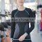 Slimming gym shirt for women, female shaper long sleeve t shirt, quick dry good stretch gym shirt WA26