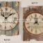 Square Black Distressed Wood Decorated Wall Clock