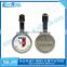 Die casting zinc silver golf bag tag with leather strap
