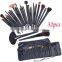 Professional 32 PCS Cosmetic Facial Make up Brush Kit Wool Makeup Brushes Tools Set with Black Leather Case