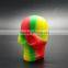 USA Canada FDA food grade 15ml matte finish non stick skull custom print silicone dab container