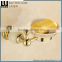Multi-Purpose Brass And Stone Gold Finishing Bathroom Accessories Wall Mounted Soap Dish