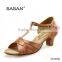 Satin Dance Shoes T Strap Girl Dance Shoes Cube Heel Easy Buckle