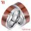 8mm Tungsten carbide wedding band ring inlay wood