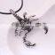 Black string with silver animal pendant jewelry The Scorpion King necklace