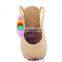 Seagrass women handbag with pom pom