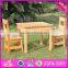 2016 new design natural solid wooden children table and chairs W08G172