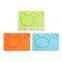 One-piece silicone placemat Plate + bowl,Three Compartments BEAR shape baby placemat plate all in one placemat