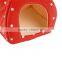 1pc Soft Strawberry Pet Igloo Dog Cat House Kennel Doggy Fashion Cushion Basket Newest hot search