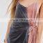 Fashion Clothing 2016 Two Colour Contrast Wrap Front Velvet Camisole Top HST2670