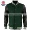 Men leisual wool varsity baseball jacket sweater suit with leather sleeves
