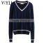 Popular Girl v-neck school uniform knit pullover for high school students