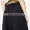 Cord Culottes Asymmetric Slacks Women Black Dress Pants