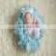 Mohair baby romper and bonnet sets Newborn knit pant photography props Baby mohair hooded romper Luxury overall outfit Sitter