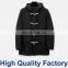 Casual Outwear Lightweight Hooded Men's Wool Toggle Coat Black