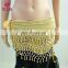 Latest design cheap chiffon bead and bell factory belly dance hip scarf Y-2056