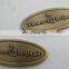 classic oval shape metal engraved name tag, antique name plate