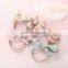 DIY Girl Nylon Hairbands Baby Girl Sweet Flower print bow headwear 4colors