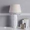 High quality cheap custom bedside lamp hotel home decor retro relief design white resin table lamps