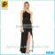 High and low asymmetrical dress one -shoulder design lady black sexy maxi dress