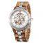 Luxury Mens Watch Automatic 3ATM Water Resistant Waterproof Gold Hollow Skeleton Mechanical Wood Watch