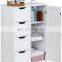 Bathroom Storage Cabinet with 4 Drawers and Adjustable Shelves