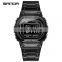 SANDA 390 Men Business Calendar Digital Watches Stainless Steel Week Display Back Light Waterproof Wristwatch