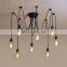 Industrial LED Ceiling Lamp Vintage Long Hanging Lights Spider Pendant Lamps Foyer Luxury Fixture Chandelier