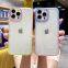Ins Simple Gradient Color For Apple 13/12/11 Phone Case For I phone 14 Pro Max Transparent Soft Rainbow Case 7/8 PLUS