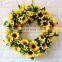 Wholesales Amazon Best Selling Artificial Flowers Super Large Size Home Door Wall Decoration Sunflower Wreath Ring